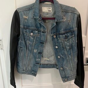 Rag and bone denim and leather jacket